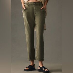 PAIGE Drew Mid-Rise Green Weekender Jeans 33